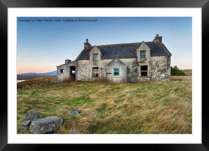 Empty house on the Isle of Lewis Framed Mounted Print by Helen Hotson