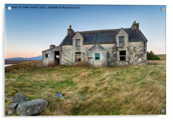 Empty house on the Isle of Lewis Acrylic by Helen Hotson