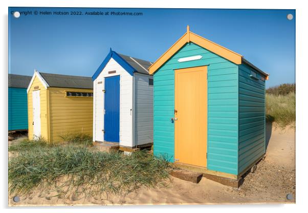 Beach Huts at Southwold Acrylic by Helen Hotson