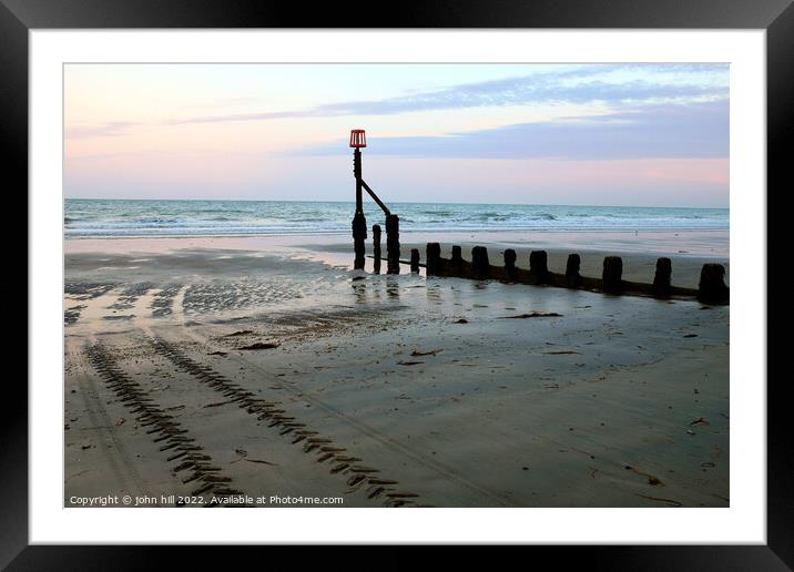 Dawn at Low tide on the beach. Framed Mounted Print by john hill
