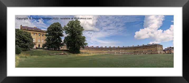 Panoramic of the Famous Royal Crescent in Bath Framed Mounted Print by Duncan Savidge