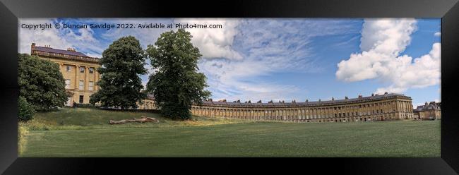 Panoramic of the Famous Royal Crescent in Bath Framed Print by Duncan Savidge