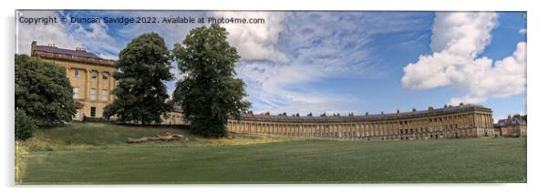 Panoramic of the Famous Royal Crescent in Bath Acrylic by Duncan Savidge