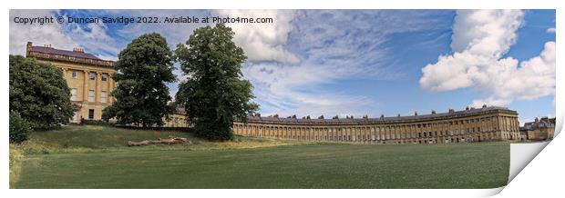 Panoramic of the Famous Royal Crescent in Bath Print by Duncan Savidge