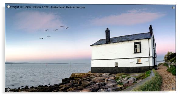 Old House on the Beach Acrylic by Helen Hotson