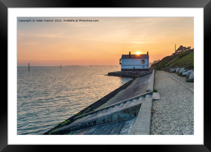 The Watch House at Lepe Framed Mounted Print by Helen Hotson