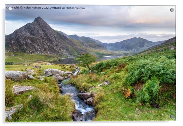 Mount Tryfan in Snowdonia Acrylic by Helen Hotson