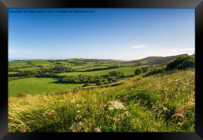 Summer in the Dorset countryside Framed Print by Helen Hotson