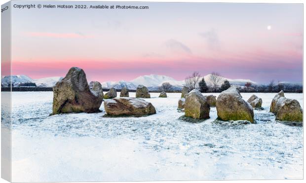 Winter Sunrise in the Lake District Canvas Print by Helen Hotson