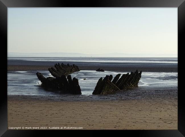 Shipwreck in Somerset. Framed Print by Mark Ward