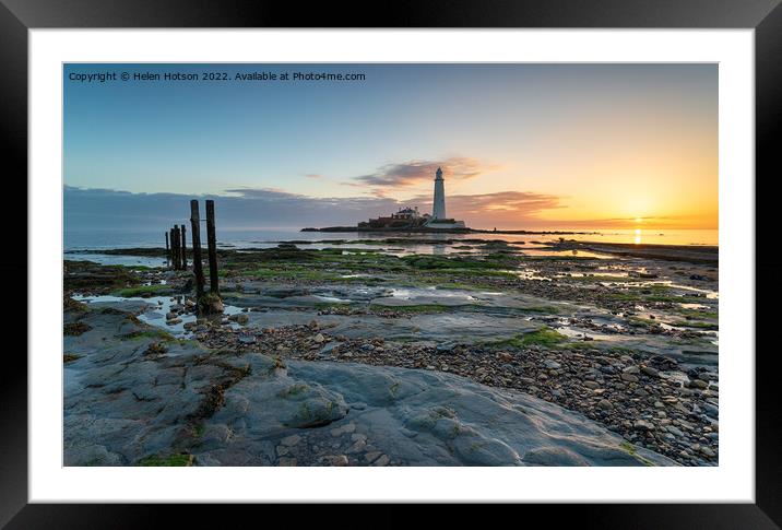 Sunrise Over St Mary's Island Framed Mounted Print by Helen Hotson
