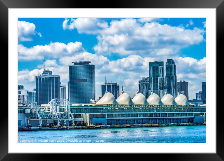 Cruise Terminal Main Channel Downtown Miami Florida Framed Mounted Print by William Perry