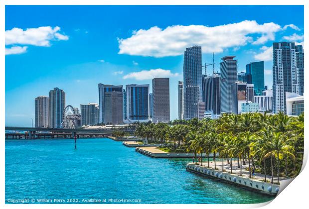 South Channel Bayside Marina Downtown Miami Florida Print by William Perry