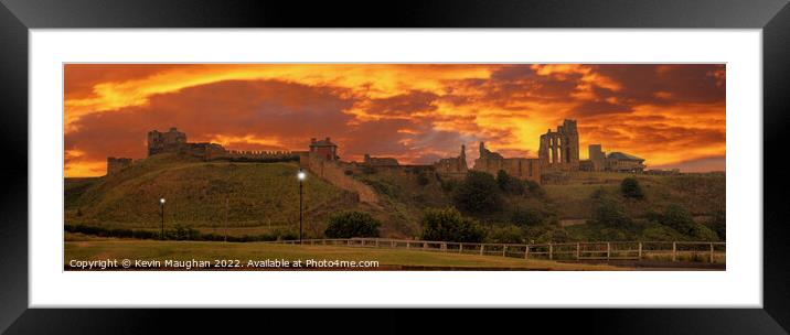 Tynemouth Castle And Priory Panoramic (1) Framed Mounted Print by Kevin Maughan