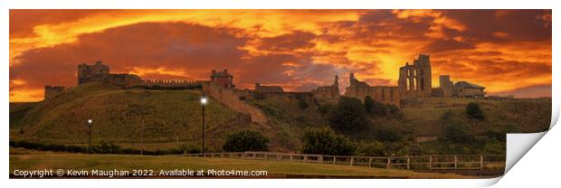 Tynemouth Castle And Priory Panoramic (1) Print by Kevin Maughan