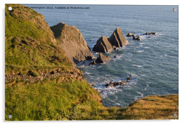 Screda Point near Hartland Quay Acrylic by Pete Hemington