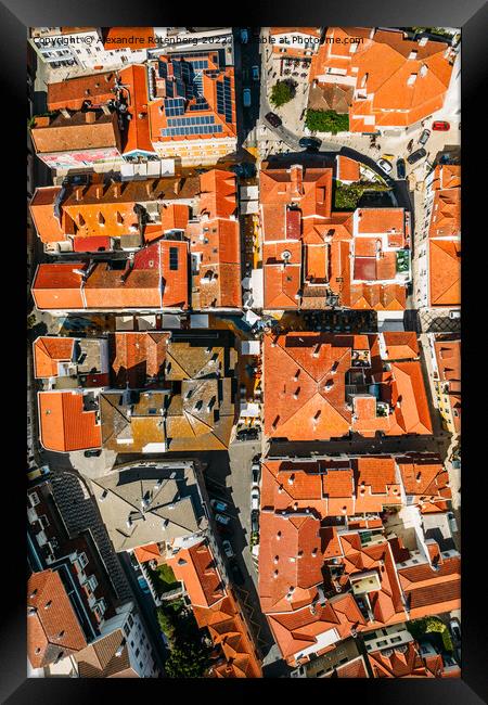 Top down drone view Cascais, Portugal Framed Print by Alexandre Rotenberg