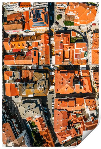 Top down drone view Cascais, Portugal Print by Alexandre Rotenberg