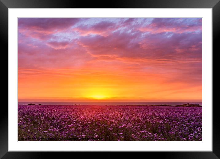 Sunset at Godrevey, Cornwall Framed Mounted Print by Keith Douglas