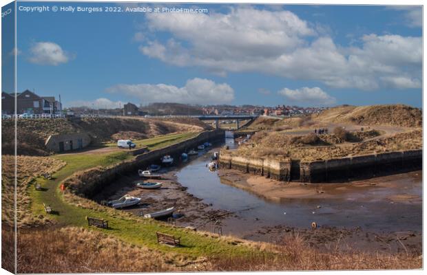 Seaton Sluice small village in Northumberland where you can buy the best fish and chips  Canvas Print by Holly Burgess