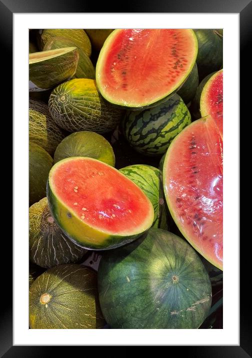 Watermelons Framed Mounted Print by Joyce Hird