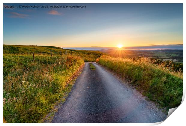 Summer sunset from Eggarton Hill  Print by Helen Hotson