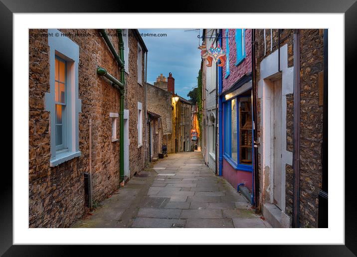 Paul Street in Frome Framed Mounted Print by Helen Hotson