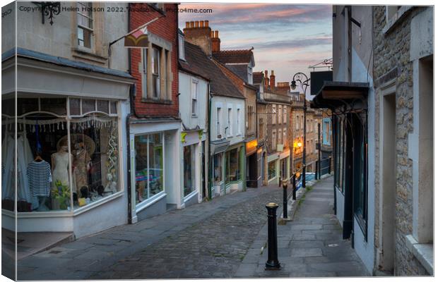 Dusk at Catherine Hill in Frome Canvas Print by Helen Hotson
