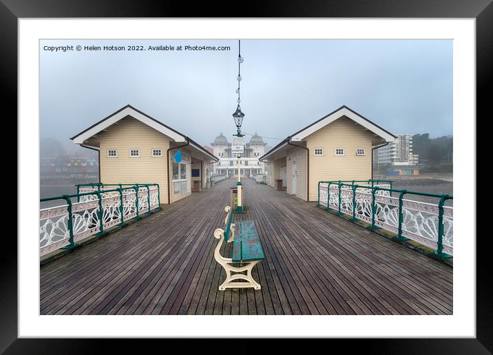 Foggy Weather at Penarth Pier Framed Mounted Print by Helen Hotson