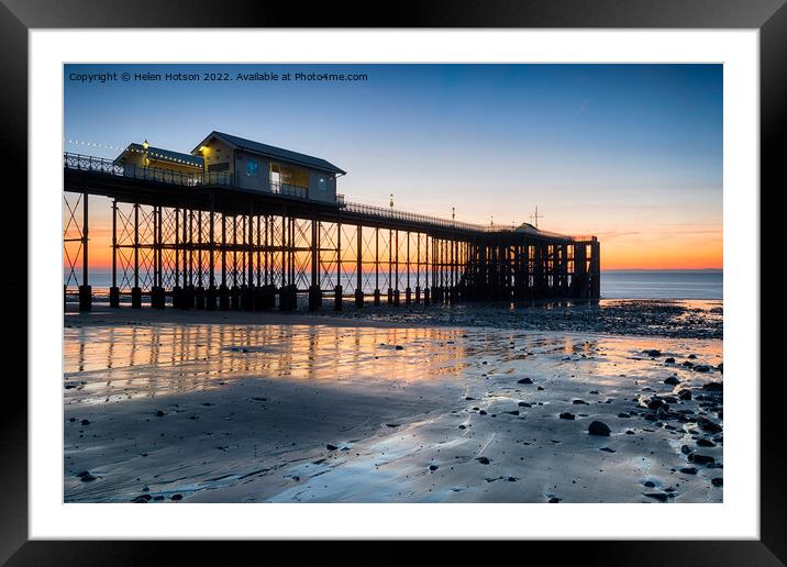 Sunrise at Penarth Pier in Wales Framed Mounted Print by Helen Hotson