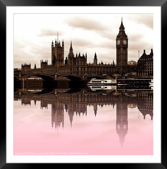 Westminster Pink Framed Mounted Print by Sharon Lisa Clarke