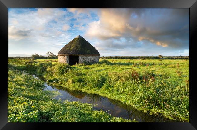 Braunton Marshes in Devon Framed Print by Helen Hotson