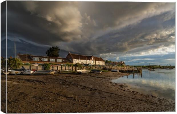 Moody clouds over Burnham Overy Staithe  Canvas Print by Gary Pearson