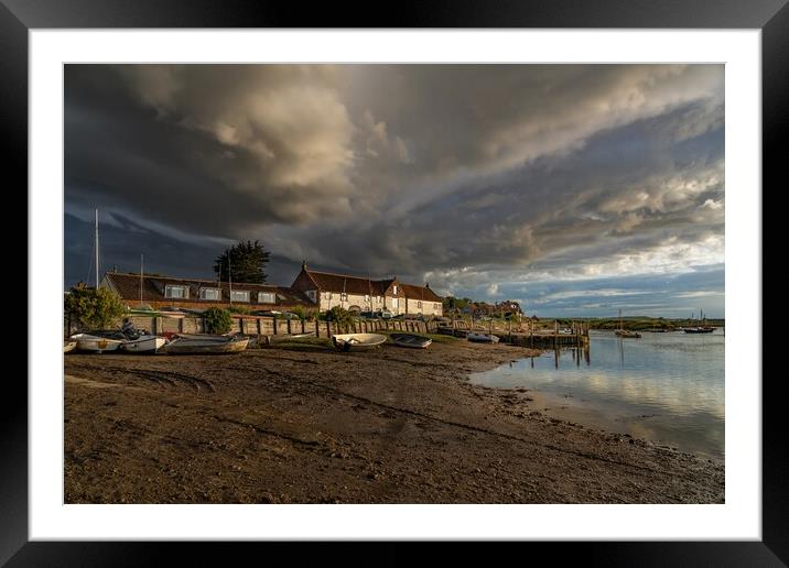 Moody clouds over Burnham Overy Staithe  Framed Mounted Print by Gary Pearson