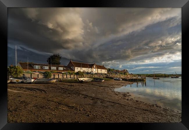 Moody clouds over Burnham Overy Staithe  Framed Print by Gary Pearson