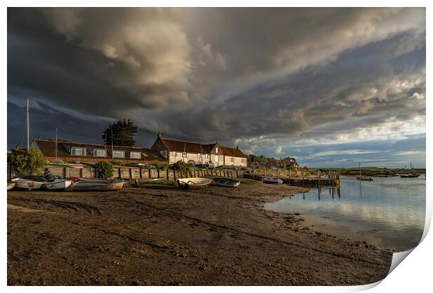 Moody clouds over Burnham Overy Staithe  Print by Gary Pearson