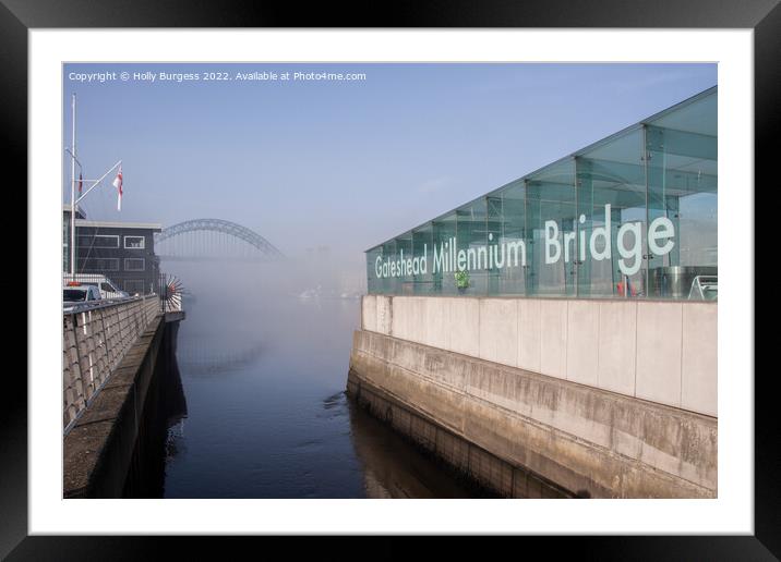 Fog on the tyne Newcastle early morning  Framed Mounted Print by Holly Burgess