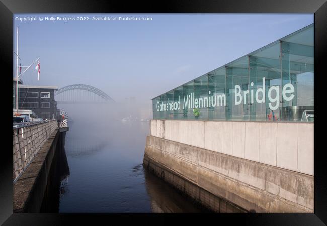 Fog on the tyne Newcastle early morning  Framed Print by Holly Burgess