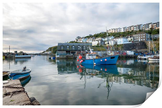 Mevagissey a Cornish Fishing Village Print by Helen Hotson