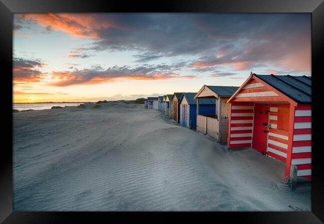 Sunset at West Wittering in Sussex Framed Print by Helen Hotson