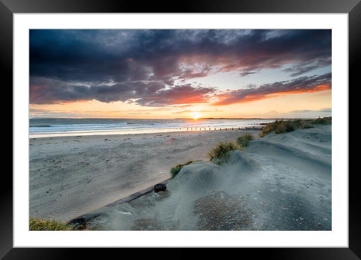 Stormy Sunset at West Wittering Framed Mounted Print by Helen Hotson