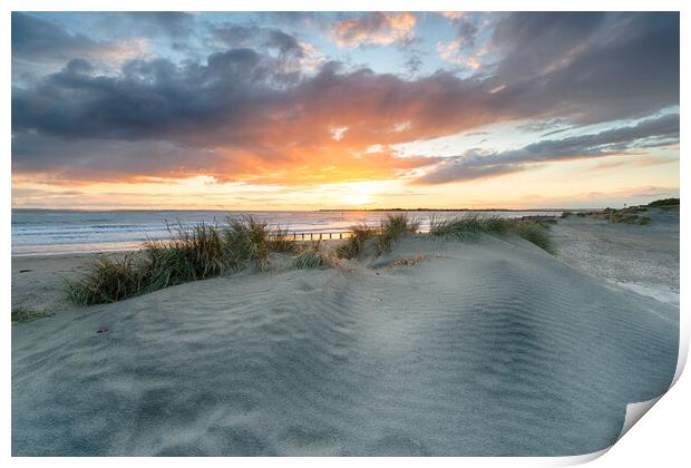 Sand Dunes at West Wittering Print by Helen Hotson