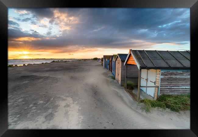 Sunset at West Wittering Framed Print by Helen Hotson