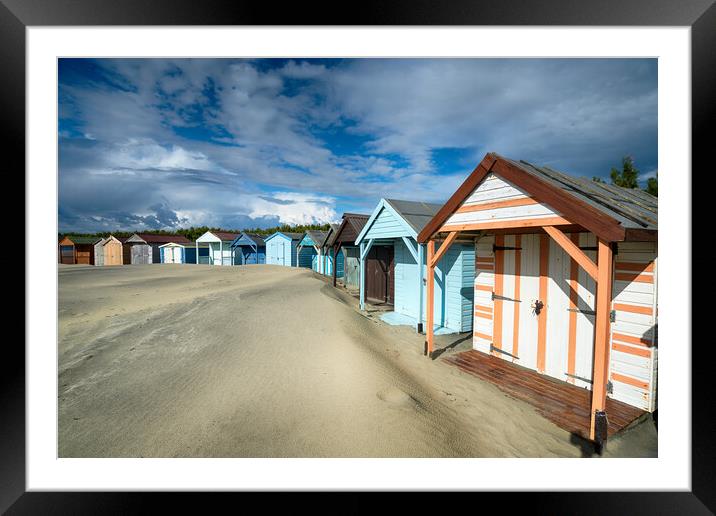 Beach Huts at West Wittering Framed Mounted Print by Helen Hotson