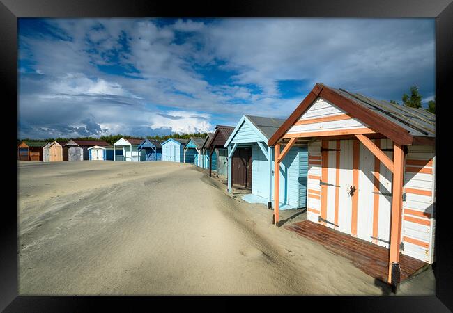 Beach Huts at West Wittering Framed Print by Helen Hotson