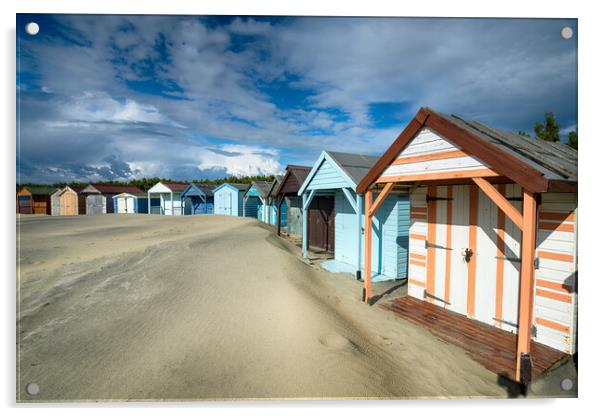 Beach Huts at West Wittering Acrylic by Helen Hotson