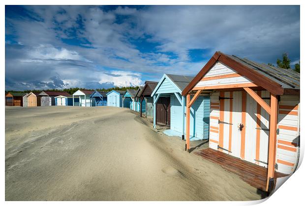 Beach Huts at West Wittering Print by Helen Hotson