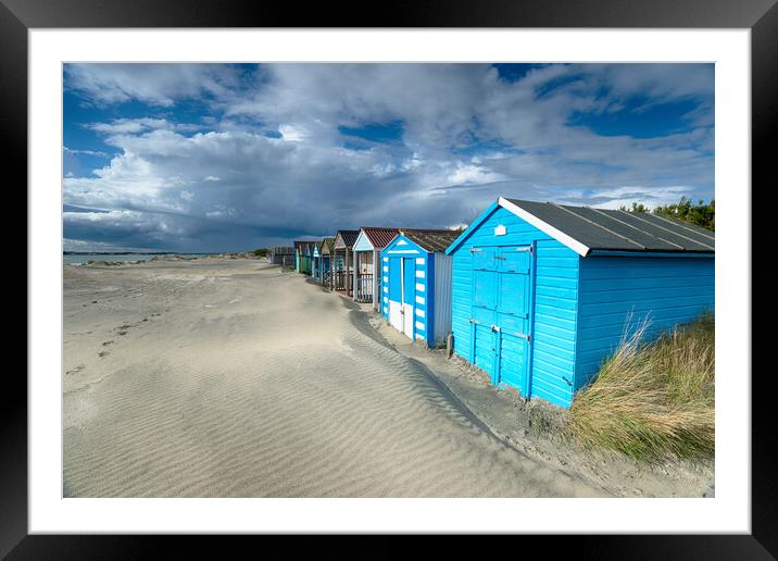 Colourful Beach Huts Framed Mounted Print by Helen Hotson