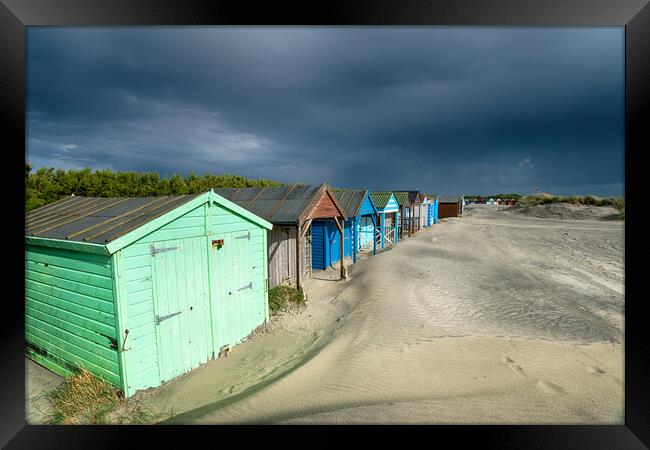 Storm Clouds at West Wittering Framed Print by Helen Hotson