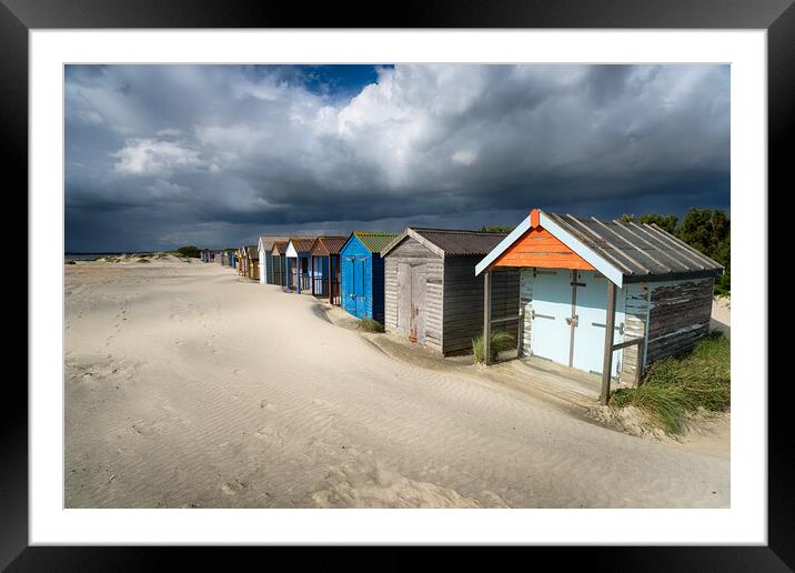 Beach Huts in Sussex Framed Mounted Print by Helen Hotson